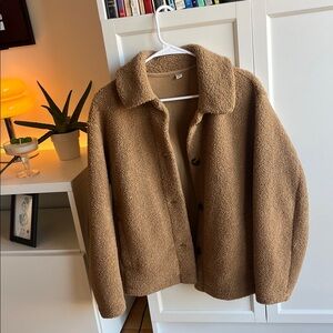 Uniqlo Camel Teddy Fleece Jacket
